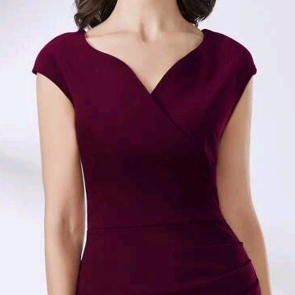 NWT Elegant Wrap Ruched Dress S/4 - Picture 5 of 8